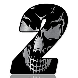 SkinoEu 1 x Vinyl Sticker Black Silver Auto Moto Motocross Motosport Start Racing Number 2 Rally Race Car Bike Helmet Motorcycle Tuning N 252