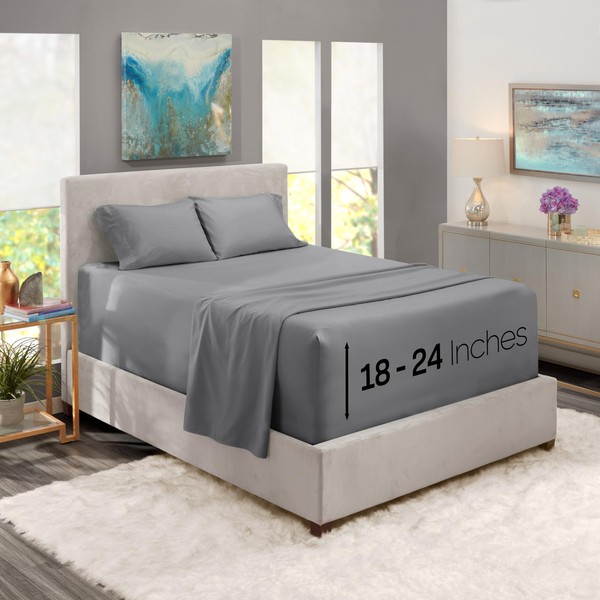 Nestl Extra Deep Pocket Sheets - Fits Mattress 18-24 Inches