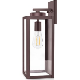 Large Size Outdoor Wall Light Fixture, Exterior Lighting Fixture Porch Sconce Wall Mounted, Waterproof Outdoor Wall Lantern Lamp, Outside Light for House Patio Front Door Entryway Garage, Brown