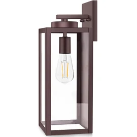 Large Size Outdoor Wall Light Fixture, Exterior Lighting Fixture Porch Sconce Wall Mounted, Waterproof Outdoor Wall Lantern Lamp, Outside Light for House Patio Front Door Entryway Garage, Brown
