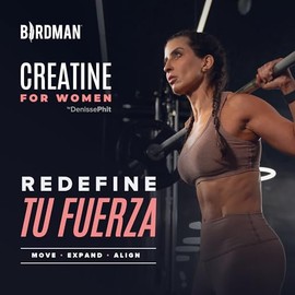 BIRDMAN Creatine for Women | Creatina para Mujer con Myo Inositol y D-Chiro Inositol | Ácido Hialurónico, Zinc, Metilfolato y Vitaminas | Sin Azúcar |