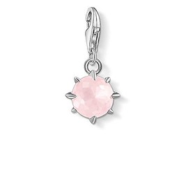 Thomas Sabo 925 Sterling Silver Birthstone Charm, Silver, Pink, White, Silver