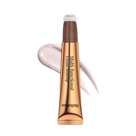 Wismee Liquid Highlighter Beauty Wand, Highlight Stick with Cushion Applicator for Easy Blending Long-lasting and Smooth Shimmer Finish Makeup Stick(#05 Pearl White)