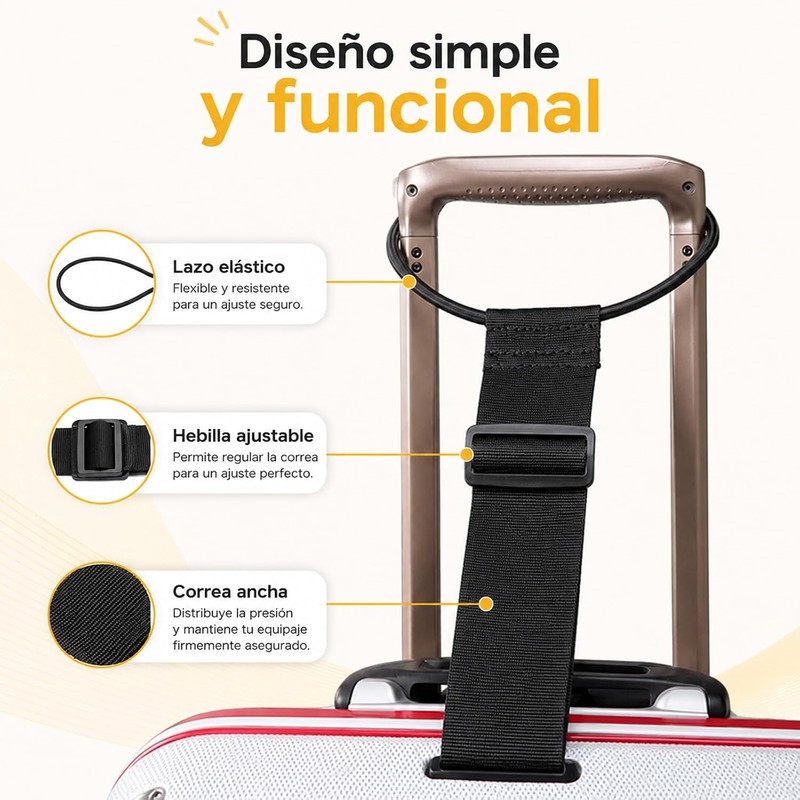 2 Correas Conectoras para Equipaje, Ajustables de 26 a 40