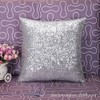 Sequins Pillow Case Silver Glitter Cushion Cover Square Throw Pillowcase