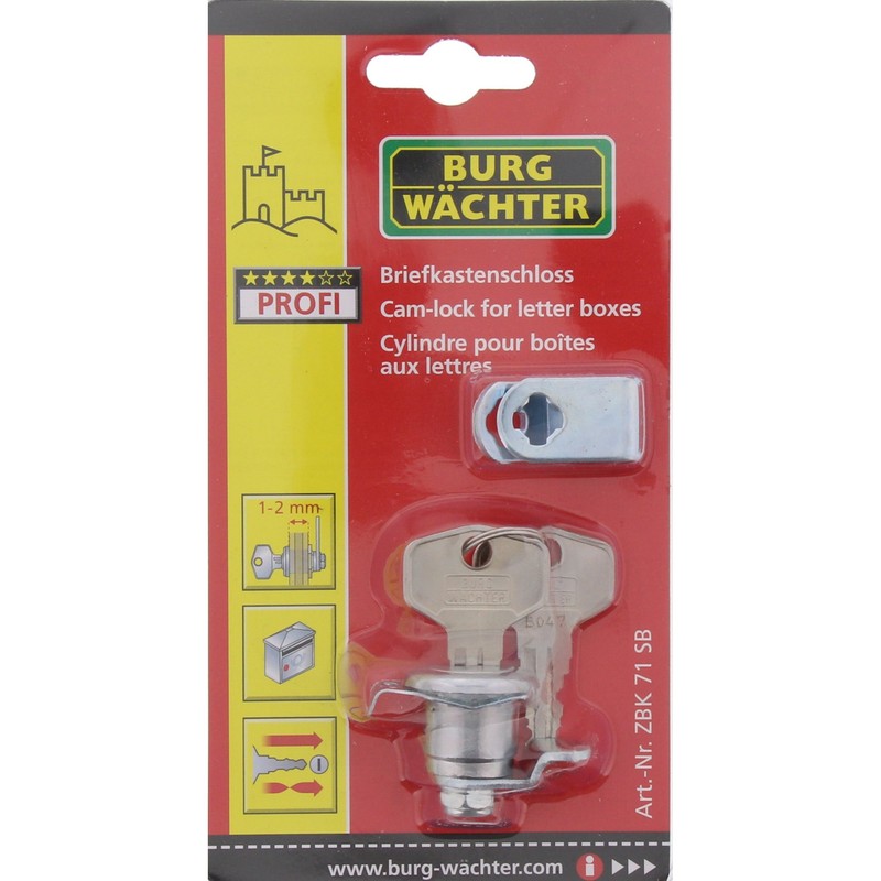 Burg-Wächter ZBK 73 Universal Cylinder Replacement Cylinder for Letterboxes of