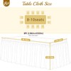 White Table Cloths 8 Foot Rectangle Stretch Ruffle Tulle Tablecloth