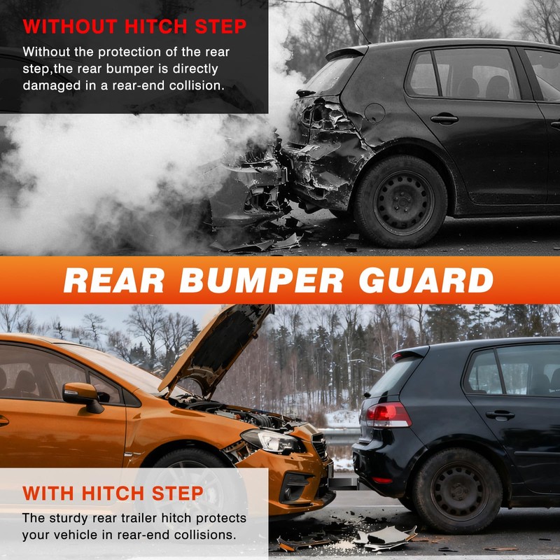 Kasnow Hitch Step for 2" Receiver, Universal Rear Bumper Protector