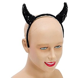 Bristol Novelty Ba447 Teufelhörner Devil Horns Sequin Black, Womens, One Size