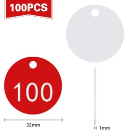 Offcup Engraved Number Plates, Pack of 100, Numbered Tags, Number 1-100