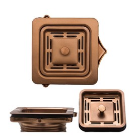 Strictly Sinks Stainless Steel Square Garbage Disposal Adapter for Kitchen Sink-Highly Durable & Stain Resistant Kitchen Sink Drain with Garbage Disposal Stopper (Copper)