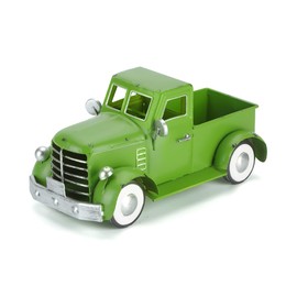 PXHWWHXP Farmhouse Vintage Green Truck Decor, Rustic Farm Metal Car Home Decors, Christmas Trucks Table Centerpieces, Decorative Outdoor Garden Cars Plant Pot