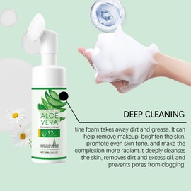 Aloe Vera Reinigungsschaum, 100 Ml Schäumender Gesichtsreiniger Gesichtsreinigungsschaum Intense Hydration Mit Bio-Aloe Vera, Porenreiniger & Reinigungsschaum Gesicht Mit Aloe Vera