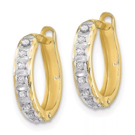 Unbranded 13mm 10k Yellow Gold Diamond Fascination Round Hinged Hoop Earrings