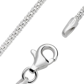 Vinani Round Braided Chain for Pendant with Stones Italy Set 1.6 mm 925 Sterling Silver Necklace ZR1600