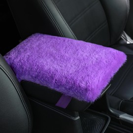 SEG Direct Auto Center Console Cover, Furry Car Armrest Cover, Soft Fluffy Middle Console Pad, Car Armrest Seat Box Cover for Women Men, Universal Fit for Most Vehicle, SUV, Truck, Car (Purple)