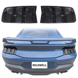 WildWell Tail Light Covers for 2024-2025 Ford Mustang Rear Light Covers, Tail Lamp Cover Guard Trim Frame Bezels Mustang Accessories Smoked Black