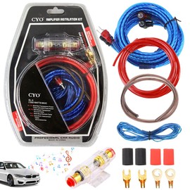 CLIUNT Car Amplifier Cable Set Connection Set, 10GA Subwoofer Cable Set, 1500W Car Amplifier Cable Set, Power Amplifier Cable Set, 4.5 m Installation Car Amplifier Cable Set