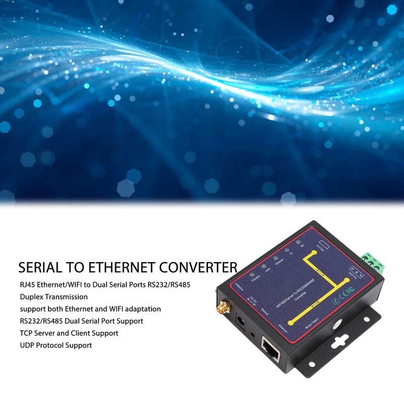 Serial Device Server Converter RJ45 Ethernet WiFi to RS232 RS485