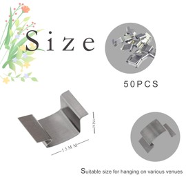 YAYAFUN 50pcs Z Clips for Greenhouse, Silver Z-Shape Greenhouse Clips, Stainless Steel, Easy Install, Suitable for Aluminium Framed Greenhouses