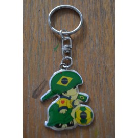 Brazil Metal Keychain Ring Soccer Boy - Brasil Flag Key Chain World Cup WC