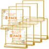 Gabotrie 8 Pack Acrylic Sign Holders with Golden Border, Double
