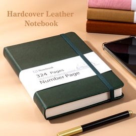 Yoment Lined Journal Notebook 324 Pages Leather Journals for Writing A5 Hardcover Journaling Notebooks for Women Men 100 GSM Thick College Ruled Notebooks for Work School Note Taking, Green