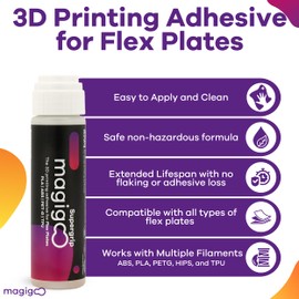 Magigoo - Supergrip 3D Printer Adhesive Glue - for Use on Flexible Plates and Polymeric Based Plates for ABS, PLA, PETG, ASA, TPU Flex Filaments - 3D Printing Accessories, Supplies, Materials (50ml)