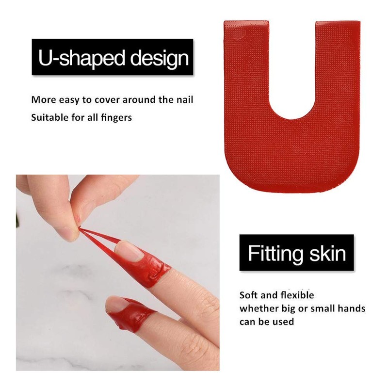WEILUSI 50pcs Nail Polish Protector for Fingers U-Shape Tape Polish
