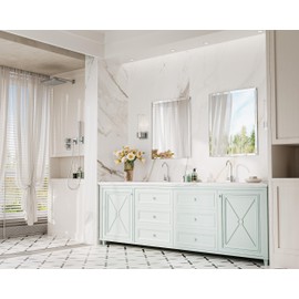 Keonjinn 24 x 30 Inch Beveled Bathroom Mirror, Rectangle Bathroom Mirrors for Over Sink, Shatterproof Wall Mirror, Modern Decorative for Living Room, Entryway, Bedroom, Horizontal/Vertical