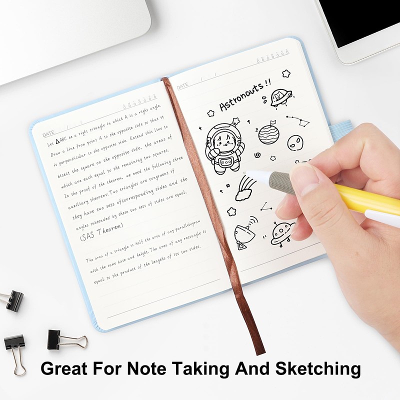 A6 Lined Hardcover Notebook, 192 Pages Journal Notebook with Elastic