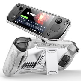 Mumba [Blade Series Case for Steam Deck / Steam Deck OLED with Kickstand, TPU Grip Shock Protective Cover Accessories, Heat Dissipation Friendly, Anti-Slip & Anti-Scratch Protector (Gray)