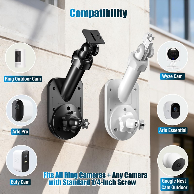 2-in-1 Wall and Pole Mount for Ring Cameras | Compatible