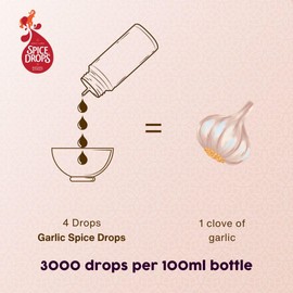 Spice Drops Garlic Extract – Natural Flavour for Easily Adding Garlic to Dishes and Recipes (100ml Bottle)
