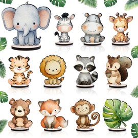 12 Pcs Woodland Animals Table Centerpiece, Cute Animals Baby Shower Decor