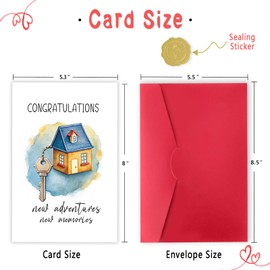 FANCYLUCKY New Home Card, Housewarming Card Gifts Idea for Women Men, Funny New House Congratulations Card, New Apartment Card, New Adventures New Memories