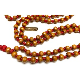 Awaken Your Kundalini Tulsi mala beads necklace hand knotted mala holy basil beads 8 mm 108 Buddhist prayer beads 7 Chakra mala colors - w/Velvet mala pouch (FIRST ROOT CHAKRA)