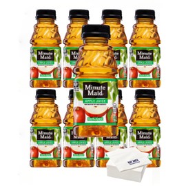 Minute Maid Fruit Juice, 10oz Bottles, Pack of 8 (Apple Juice) with Bay Area Marketplace Napkins