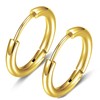 316 Stainless Steel Huggie Hoop Earrings, 10mm/12mm, Hypoallergenic (Gold, 10mm