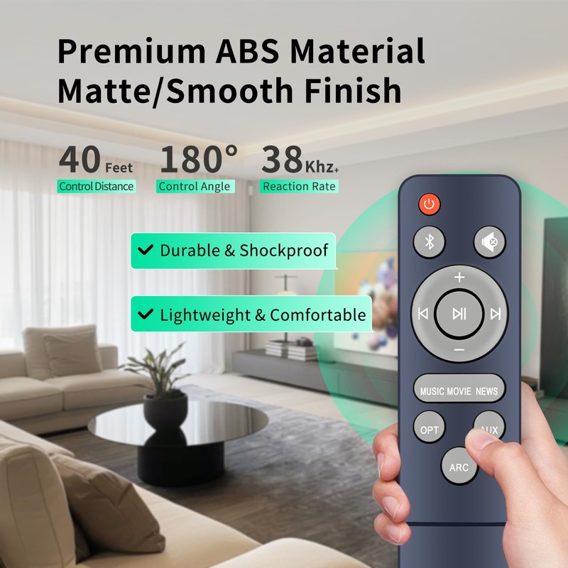 WDZP New Soundbar Remote Control Replacement for Assistrust KY-8000 KY-2023,
