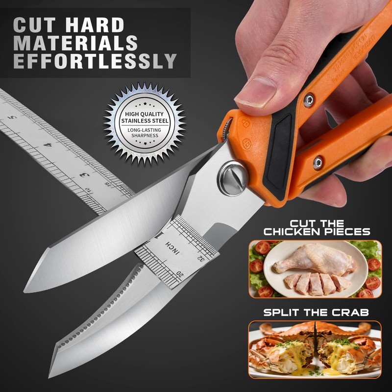 Chenovate® Heavy Duty Kitchen Scissors,Kitchen Shears with Knife & Scissor