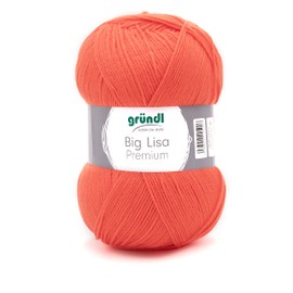 Gründl Big Lisa Premium Knitting & Crochet Yarn with Wool-like Character 100% Polyacrylic, 250 g / 665 m, Needle Size: 3.5-4.5, 1 x 250 g, Orange