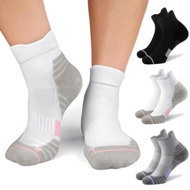 Gonii Ankle Socks Womens Hiking Running Cushioned Quarter Athletic Socks 3 Pairs