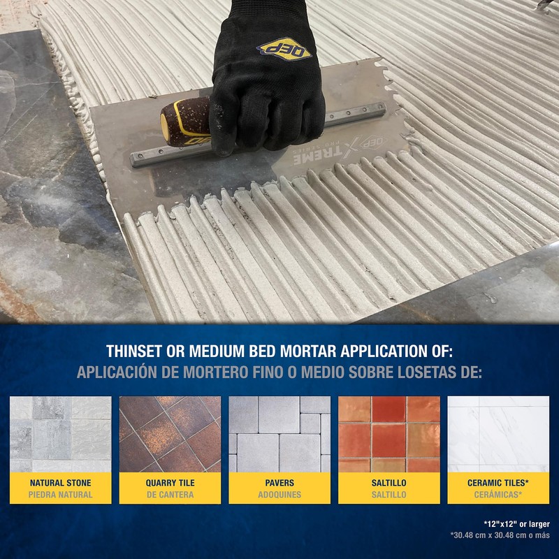 QEP Euro Notch Cork Handle XL Stainless Steel Trowel