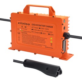 xiixtoo 48V 20A Replacment Golf Cart Battery Charger for 48 Volt Ez-Go EZgo RXV/TXT with Triangle Style RXV Plug Waterproof with LED Display