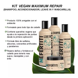 Nefertiti Kit Completo Vegan Con Queratina Sin Sulfatos Sin Parabenos