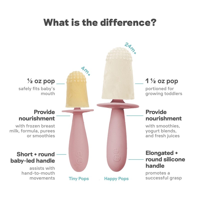 ezpz Tiny Pops (Blush) - 4 Months+ - Popsicle Mold