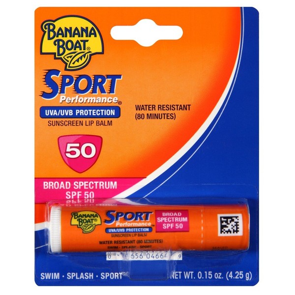 Banana Boat Spf#50 Sport Lip Balm 0.15 Ounce (4.4ml) (6 Pack)