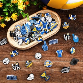 Knitgrip 60 Pcs Baseball Softball Soccer Football Enamel Pins Bulk Sport Trading Lapel Pin Senior Night Party Favors for Hat Shirt Backpack Sport Player Award Gift, 12 Style(Volleyball)