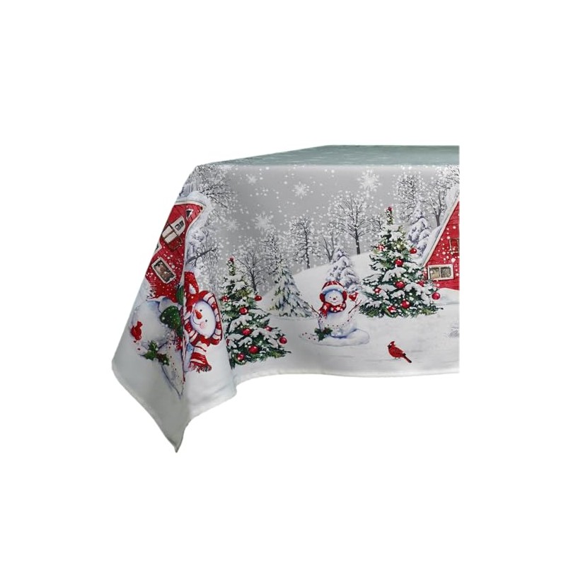 texpot Tablecloth 85 x 85 cm Snowman Christmas Winter Village